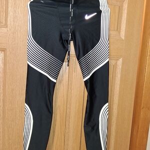 Nike Black and White Striped Leggings